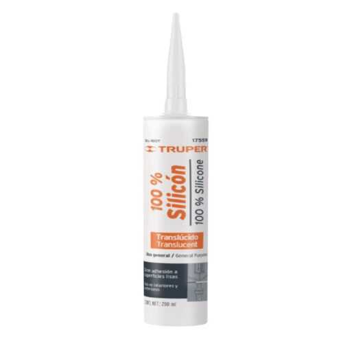 Sellador transparente 100% silicón de 280 ml, Truper